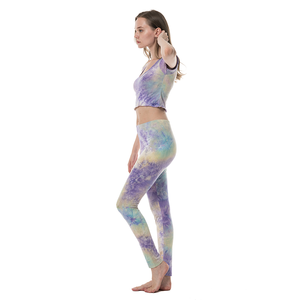 Ensemble 2 pièces pour femmes, tie-dye, manches longues, col rond, tricot décontracté en coton et élasthanne, coupe ample, pantalon long, haut, à porter en toutes saisons - Product Image 6