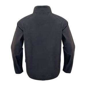 Veste en polaire noire pour femmes, manches longues, col montant, fermeture éclair, coupe-vent, vêtements d'automne, couleur unie, vêtements d'extérieur en polyester - Product Image 3