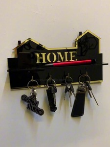 Creative House Shape Black And White <b>Key</b> Holder <b>Hook</b> Perfect For Rental Home Friendly <b>Wall</b> Decor With Utility Purpose From India - Product Image 5