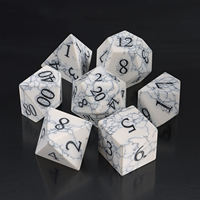 Dés de jeu D&D en pierres précieuses résistantes à l'usure et aux rayures, ensemble de 7 pièces, cubes de jeu polyédriques écologiques pour jeux de société de bureau