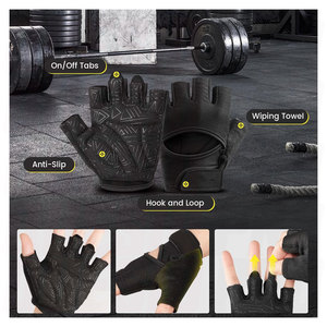 Ventilated Weight Lifting <b>Gloves</b> Thick Padded Workout Gym <b>Gloves</b> Full Palm Protection Enhanced <b>Grip</b> Shock Absorption Breathable - Product Image 5