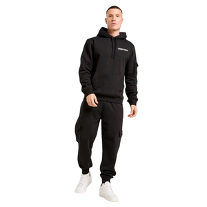 Ensemble de survêtement cargo en polaire pour homme avec sweat à capuche et pantalon à poches à rabat, coupe décontractée, style urbain, tenue de sport sur mesure OEM - Product Image 1
