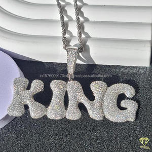 Hip Hop Lab Grown Diamond " DADDYO " Pendant Necklace Gold Plated <b>Rope</b> <b>Chain</b> Jewelry For Men - Product Image 2