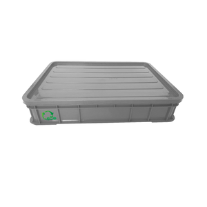 Plastic <b>Storage</b> Box with Lid <b>Stackable</b> PP <b>Container</b> 4mm Thickness Household Industrial Use Blue Rectangle Eco-Friendly - Product Image 3