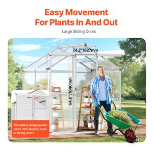 Serre de jardin de style pavillon avec cadre en bois 4x6 et couverture en Mylar, dotée de fenêtres d'aération réglables - Product Image 4