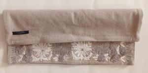 Square Embroidered Floral Cushion <b>Cover</b> In <b>Grey</b> And White Bohemian Style Cotton Linen Home Decor Pillow Case - Product Image 3