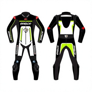 Traje de Motociclismo Personalizado para Hombre, de Cuero Vacuno/Canguro Rawasaki, Mono de Una Pieza para Carreras, Impermeable, de Secado Rápido, OEM - Product Image 1