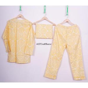 Ensemble de pyjama pour femmes à manches trois-quarts, col en V, imprimé floral romantique, fait main, taille élastique, doux, respirant, séchage rapide - Product Image 6