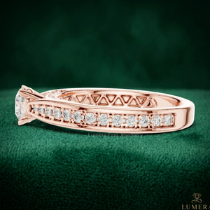 แหวนเพชร Gia Igi Certified Cvd HPHT Lab Grown Created Diamond ทองคำขาว 18k ทองคำโรสโกลด์ ทรงกลม แหวนหมั้น เครื่องประดับสำหรับผู้หญิง - Product Image 5