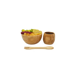 Хит продаж, Бамбуковая деревянная корзина для салатов, корзина для бамбуковой посуды, миска для фруктового салата, посуда