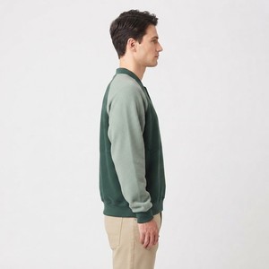 Sweat-shirt unisexe vert à manches régulières et col rond, 100 % coton molletonné, coupe classique, pull tricoté décontracté automne-hiver avec appliqué - Product Image 3
