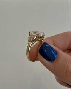 Sparkling 3.0 CTW Elongated <b>Cushion</b> Cut Moissanite Engagement Ring 14K Solid Gold Five Stone Wedding Ring Fine Jewelry Gift Her - Product Image 4