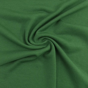 Tissu jersey tricoté vert de qualité supérieure, poids moyen, extensible, style uni, en coton - Product Image 2