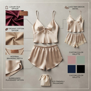 Ensemble de détente en satin pour femme, sans manches, col en V, couleur unie, short, deux pièces, vêtements de nuit, style printemps, taille élastique, 100% soie - Product Image 4
