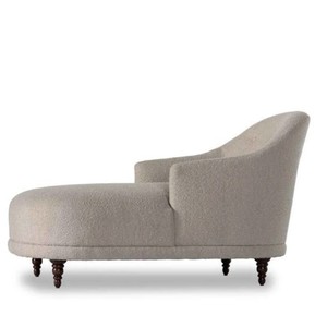 Chaise longue moderne en tissu avec pieds tournés, dossier solide, meubles confortables pour le salon, design mid-century - Product Image 4