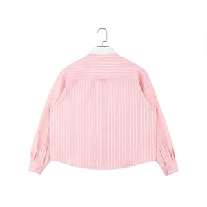Chemise unisexe rose rayée oversize XL à simple boutonnage, anti-plis, à manches longues, style vintage décontracté et respirante pour le printemps - Product Image 2