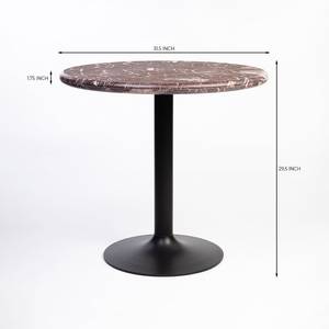 Modern Red Jesper Marble Square Hotel Restaurant <b>Table</b> Metal Pedestal Base Ganpati GN1072 Foldable Portable Semi-Outdoor - Product Image 3