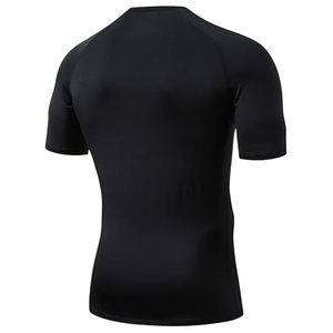 OEM Men Rash Guard Compression <b>T</b> Shirt Short Sleeve Swim Shirt UV Protection Custom Branding Wholesale - Product Image 3