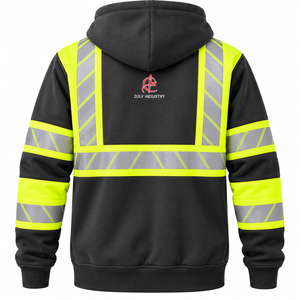 Sweat-shirt de sécurité haute visibilité imperméable de qualité supérieure avec manches longues, réfléchissant, pour le travail, service OEM personnalisé - Product Image 3