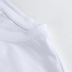 Camiseta Corta Blanca de Cuello Redondo para Mujer, Ajuste Holgado, Color Sólido, Informal, Tejido de Punto Jersey, Transpirable, para Primavera/Verano - Product Image 5