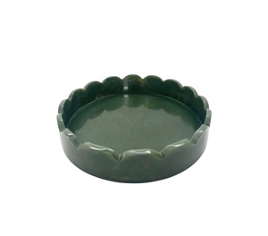 Handmade Green Resin Food Grade Polished Cute Fruit Serving Bowl Artizon Studio Unique Design Home Hotel Restaurant Eco-Friendly - Product Image 1