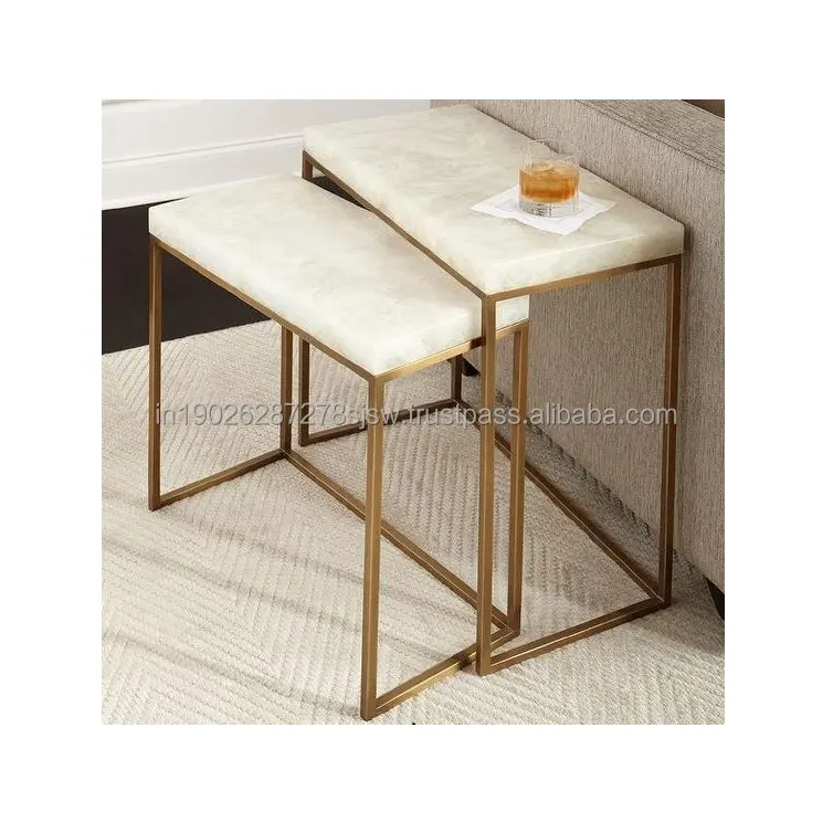 Wholesale Cheap modern creative combination living room metal round concrete coffee side table