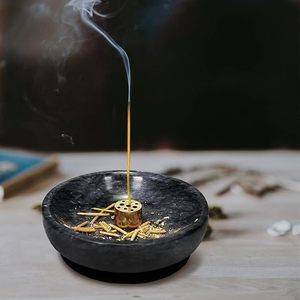 Brûleur d'encens en marbre naturel, brûleur d'encens artisanal à reflux, idéal pour la méditation et les amateurs d'encens. - Product Image 4