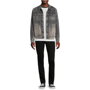 Veste en jean stretch pour homme, coupe slim, décontractée, en coton, confortable, élégante, streetwear, vêtement d'extérieur tendance - Product Image 5