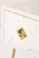 Escritorio de consola con incrustaciones de hueso óptico de lujo clásico, diseño tradicional con acabado blanco para uso en la oficina