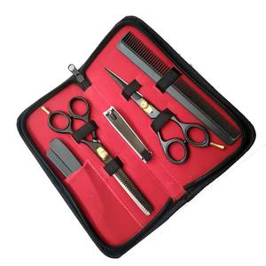Set de Tijeras Quirúrgicas para Cabello Morje, Tijeras de Entresacar, Peine, Cortaúñas, Estuche Rojo, Hojas de Acero Inoxidable, Para Diestros, Mango Largo 28 - Product Image 1