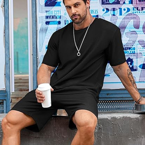 Conjunto de Verano para Hombre, Fabricante, 2 Piezas, Camiseta y Pantalones Cortos Cargo, Algodón, Ropa Casual Urbana, Suministro al por Mayor OEM - Product Image 3