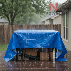 ผ้าใบกันน้ำแบบหนาพิเศษ ขนาด 12x12 ฟุต ป้องกันรังสียูวี  แผ่นพลาสติกสำหรับงานก่อสร้าง การเกษตร และการส่งออก - Product Image 1