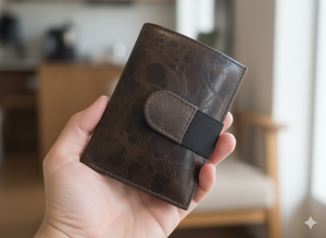 WRIZA Men's Genuine Leather Minimalist Slim 13-Slot Business <b>Card</b> <b>Holder</b> with RFID Protection for Credit <b>Cards</b> & Money (Brown) - Product Image 6