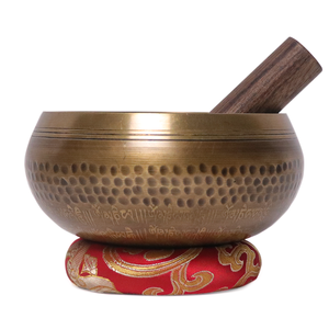 Bol chantant tibétain népalais fait main, gravé de mandalas de lotus et de géométries sacrées, pour la méditation et la guérison sonore - Product Image 3