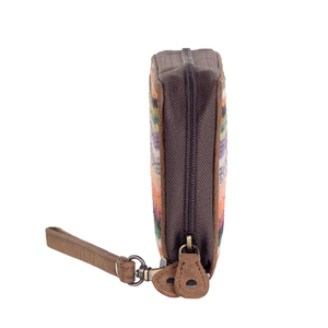 Wholesale Supply Dhurrie Cotton Canvas Jean Ikat Cloth Material Leather Clutch Wristlet RFID Mobile Wallet Affordable RFID <b>Purse</b> - Product Image 4