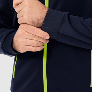 Men's Navy Blue Tracksuit Set Full Zip Casual Jacket with Side Pockets Matching <b>Pants</b> Quick Dry Breathable Fleece Winter Wear - Product Image 4