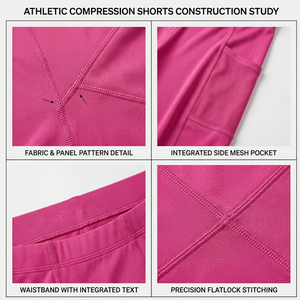 Pantalones Cortos Deportivos de Nailon y Elastano Rosa para Hombre, Cintura Media, Elásticos, Transpirables, de Color Sólido, Tejidos, Casuales, para Fitness - Product Image 6