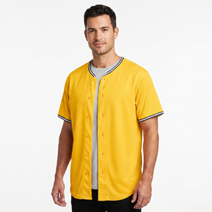 เสื้อเบสบอลผู้ชายแบบกำหนดเอง ระบายอากาศได้ดี เสื้อเบสบอลผู้ชายพิมพ์โลโก้ตามสั่ง ระบายอากาศได้ดี เสื้อเบสบอลแขนสั้นผู้ชาย - Product Image 6