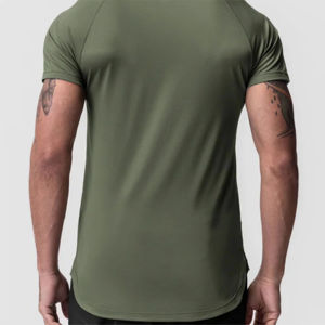 T-shirts de fitness pour hommes en spandex/polyester de qualité supérieure - Tissu tricoté sportif, coupe ajustée, séchage rapide et respirant pour l'entraînement physique - Product Image 4