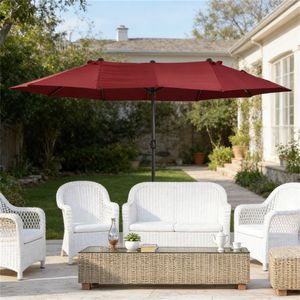 Ombrellone da Giardino per Esterni Rosso Vino, Ombrelloni e Basi per Patio Senza Base - Product Image 1