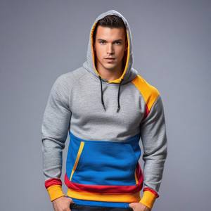 Sweat-shirt unisexe de haute qualité avec fermeture à glissière col Design personnalisé sweats à capuche graphiques grande taille technique de bouffée vêtements en gros - Product Image 3