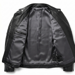 Chaqueta de Motociclista de Lujo para Hombre, Tejida en PU, con Cuello Alto, Impermeable, Estilo Casual Urbano - Product Image 6