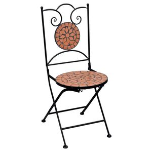 Set da bistrot a mosaico 3 pezzi in piastrelle di ceramica mobili da giardino in Terracotta - Product Image 3