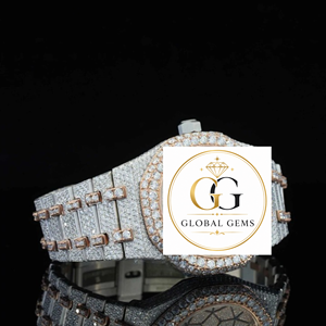 Reloj de Lujo para Hombre de Acero Inoxidable de la Mejor Calidad con Movimiento Automático Negro y Diamante Moissanita Disponible para Exportación - Product Image 3