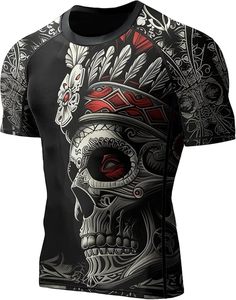 เสื้อรัดรูปแขนสั้นสีแดงสำหรับผู้ชาย แห้งเร็ว ผลิตจากโพลีเอสเตอร์ ไซส์ผู้ใหญ่ ไร้ตะเข็บ ย้อมสีพื้น - Product Image 6