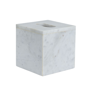 Boîte à mouchoirs en marbre blanc naturel, forme carrée, design vintage, écologique, pour hôtels, cafés, restaurants, accessoires de table - Product Image 1