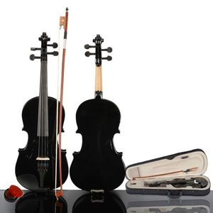 Nuovo custodia per violino acustico nero da 1/4 con archetto e resina - Product Image 1