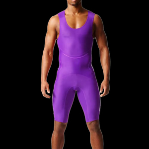 Combinaison de lutte personnalisée imprimée pour hommes grandes tailles, bretelles réglables, coupe compressive, tissu extensible, respirant, protection UV - Product Image 2