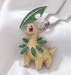 Colgante de Plata 925 Bañado en Oro con Moissanita, Corte Brillante Redondo, Joyería con Diseño de Animal para Fiesta - Product Image 2