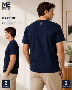 Stylish Men's 100% Cotton <b>T</b>-<b>Shirt</b> Short Sleeve O-Neck Regular Fit Casual Washed 250g Durable <b>Stitching</b> Breathable Custom Logo - Product Image 2